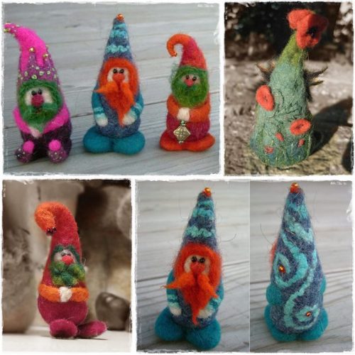 tiny felted gnomes